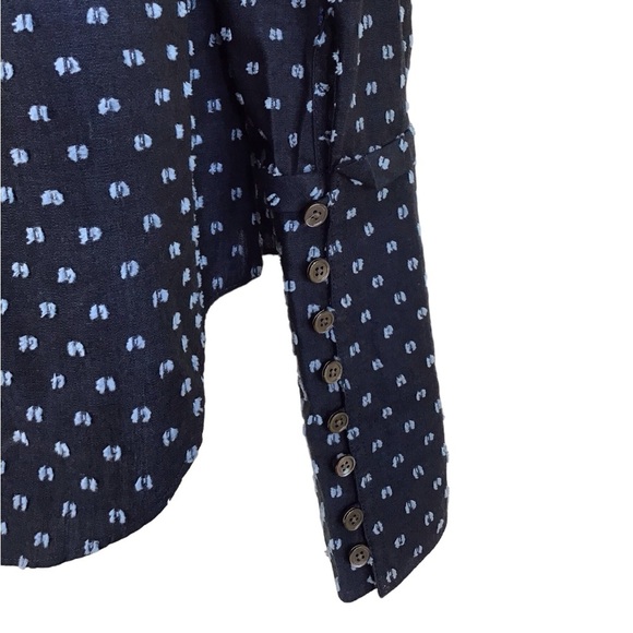 Derek Lam 10 Blue Clip Dot Off The Shoulder Top Size 4 NEW - Picture 8 of 9